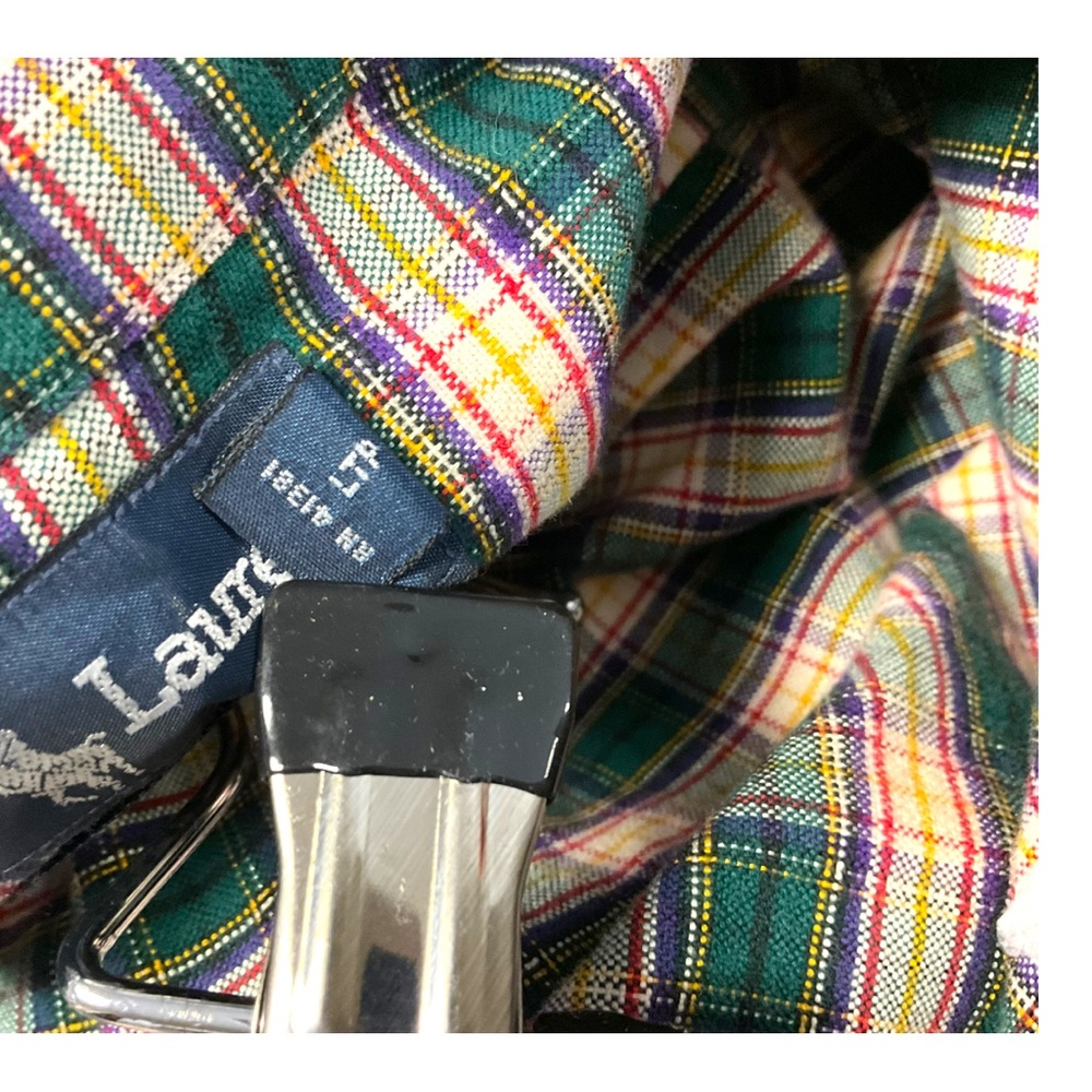 Ralph Lauren Cotton Button Down Long Sleeve Plaid Brushed Shirt - Picture 7 of 16